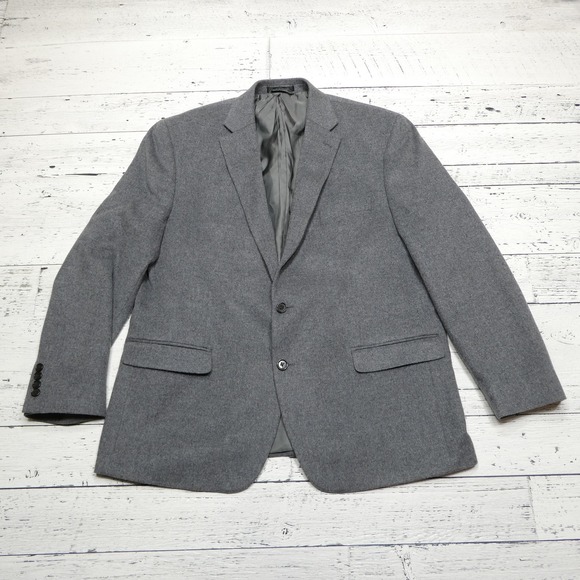 Lauren Ralph Lauren Blazer Mens 46R Gray Wool Silk Cashmere Sport Coat Jacket